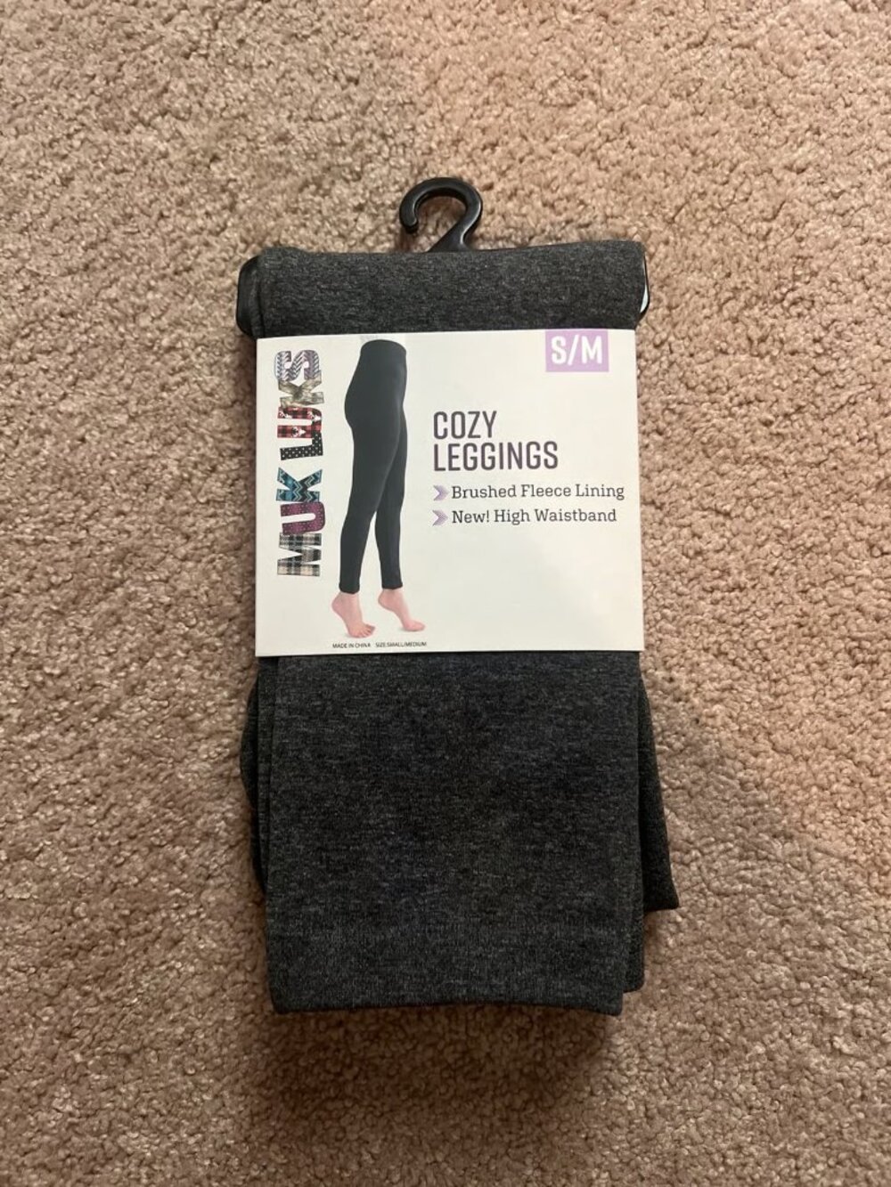 NWT Muk Luks Cozy Leggings High Waisted Fleece Lined‎ S/M